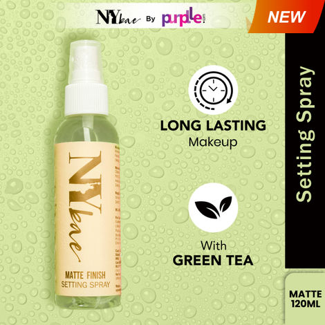 Buy NY Bae Matte Setting Spray (120 ml) | Mattifies Skin | Makeup Fixer | Long Lasting Makeup | Crease-Free | Hydrating Face Mist | Green Tea Extracts | Normal To Oily Skin-Purplle