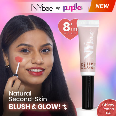 Buy NY Bae Creme Blush - Chirpy Peach 04 (10 gm) | Dewy Peach Blush | Lip & Cheek Tint | Liquid Blush | Intense Pi gment | Korean Glow-Purplle