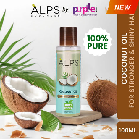 Alps Goodness 100% Natural Cold Pressed Coconut Oil (100 ml) | 100% Pure & Organic | No Parabens, No Sulphates, No Mineral Oil | For Skin & Hair