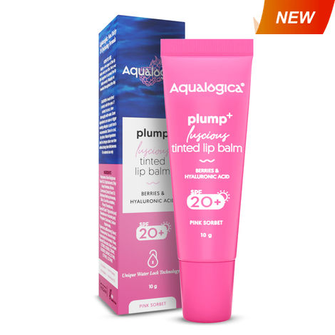 Buy Aqualogica Pink Sorbet Plump+ Luscious Tinted SPF 20+ Lip Balm with Berries & Hyaluronic Acid - 10g-Purplle