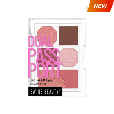 Buy Swiss Beauty Dual Passport Eyeshadow Palette with 4 Eyeshadows & 2 Blushers | Highly Pigmented | Long-Lasting | Blendable | For All Skin Types 3-Party Ready-Purplle