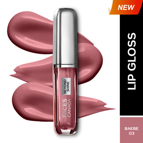 Buy FACES CANADA Beyond Shine Lip Gloss - BAEbe, 3 ml | Lightweight Non-Sticky Luxurious Texture For Glossy Lips | Instant Shine | Fuller, Supple & Plump Lips | 24HR Hydration-Purplle