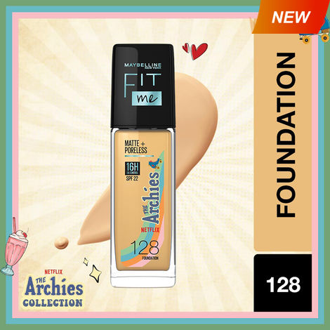 Buy Maybelline New York Liquid Foundation, Fit Me Matte + Poreless, The Archies Limited Edition, Shade 128, 30ml-Purplle