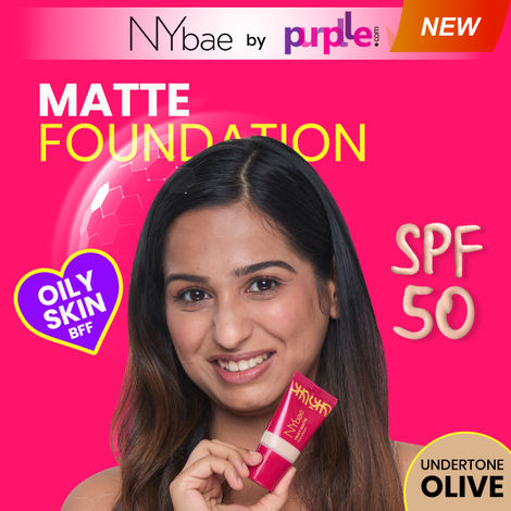 Buy NY Bae Truly Matte Foundation - Honey 128 (18ml) | Medium Skin Tone | SPF 50 PA +++ | Everyday Foundation | Sunscreen | Waterproof | Smudgeproof | Oil Control | 12+ Hours Stay | Buildable Coverage | Lightweight-Purplle