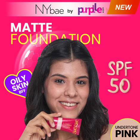Buy NY Bae Truly Matte Foundation - Nearly Neutral 122 (18 ml) | Medium Skin Tone | SPF 50 PA +++ | Everyday Foundation | Sunscreen | Waterproof | Smudgeproof | Oil Control | 12+ Hours Stay | Buildable Coverage | Lightweight-Purplle