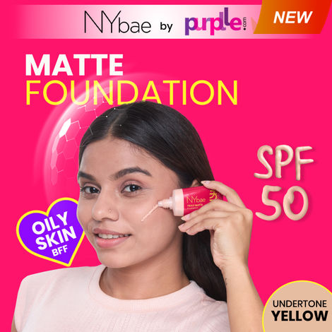 Buy NY Bae Truly Matte Foundation - Beige 120 (18ml) | Fair Skin Tone | SPF 50 PA +++ | Everyday Foundation | Sunscreen | Waterproof | Smudgeproof | Oil Control | 12+ Hours Stay | Buildable Coverage | Lightweight-Purplle