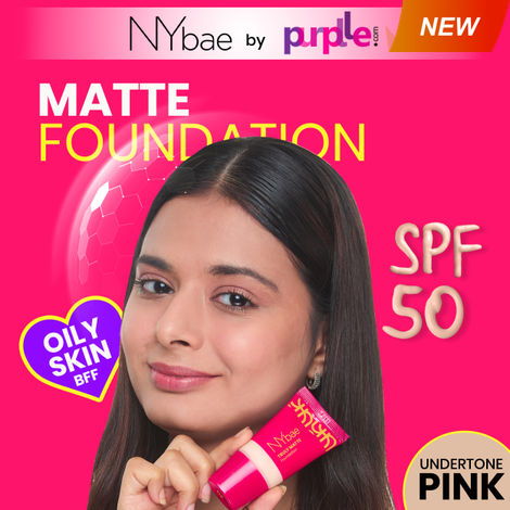 Buy NY Bae Truly Matte Foundation - Vanilla 112 (18ml) | Fair Skin Tone | SPF 50 PA +++ | Everyday Foundation | Sunscreen | Waterproof | Smudgeproof | Oil Control | 12+ Hours Stay | Buildable Coverage | Lightweight-Purplle