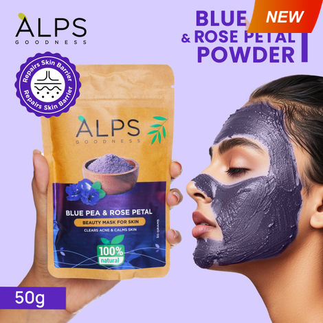 Buy Alps Goodness 100% Natural Blue Pea Powder (50 gm) with Rose Petal Powder | Butterfly Pea Powder | Aparajita | Shankhapushpam-Purplle
