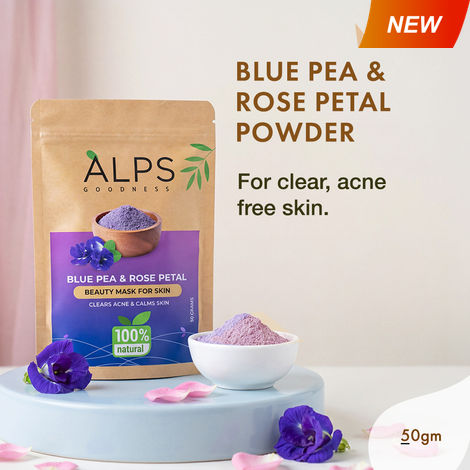 Buy Alps Goodness 100% Natural Blue Pea Powder (50 gm) with Rose Petal Powder | Butterfly Pea Powder | Aparajita | Shankhapushpam-Purplle