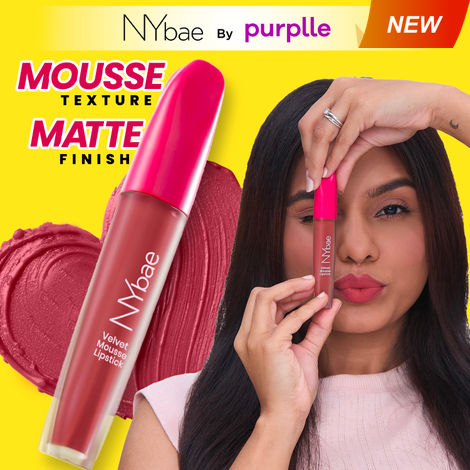 Buy NY Bae Velvet Mousse Liquid Lipstick- Fiesty Pink 05 (6.5 ml) | Velvet Matte Finish | Transferproof | Smudgeproof | Ultra Light | Smooth | Moisturising Pink Lipstick-Purplle