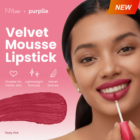 Buy Velvet Mousse Liquid Lipstick- Feisty Pink 05 (6.5 ml) | Velvet Matte Finish | Transferproof | Smudgeproof | Ultra Light | Smooth | Moisturising Pink Lipstick-Purplle