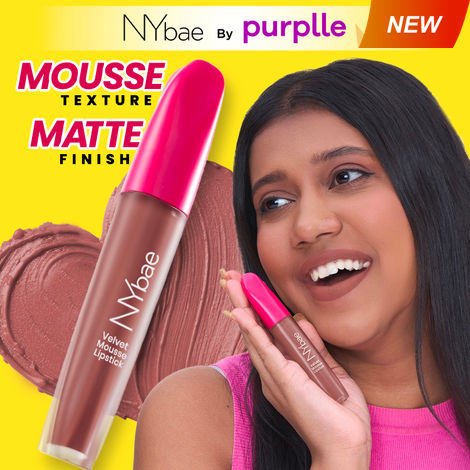 Buy NY Bae Velvet Mousse Liquid Lipstick - Barely Bold 08 (6.5 ml) | Velvet Matte Finish | Transferproof | Smudgeproof | Ultra Light | Smooth | Moisturising Nude Lipstick-Purplle