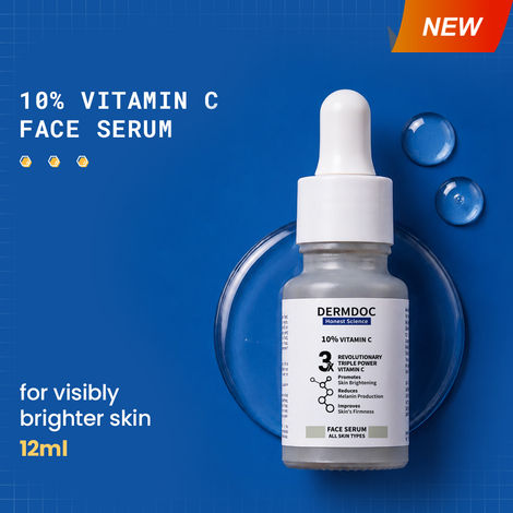 Buy DERMDOC 10% Vitamin C Face Serum for Glowing Skin (12 ml) | Brightening Face Serum | Fight Dark Spots, Pigmentation & Dull Skin-Purplle