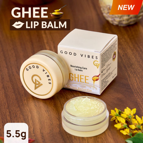 Buy Good Vibes Nourishing Care Ghee Lip Balm with 100 Times Washed Ghee | Heals and Softens Chapped Lips |All Day All Night Care| Deep Hydration and Repair| Infused with Ayurvedic Goodness | Everyday Lip Care (5.5 gm)-Purplle
