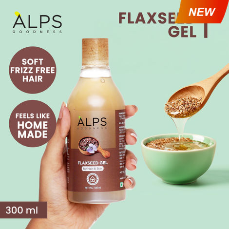 Alps Goodness Flaxseed Gel (300 ml) | For Hair & Skin | Frizz-Control | Smoothening | Moisture Rich | Soft Long Hair