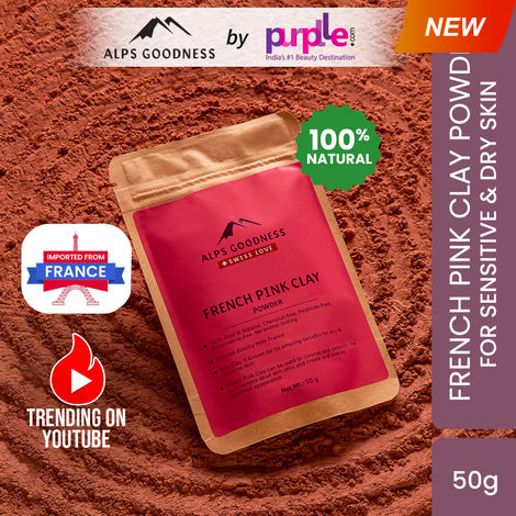 Buy Alps Goodness French Pink Clay (50 gm)| 100% Natural Powder | Exfoliating Mask for face | Clay Mask for Sensitive Skin I Detoxifying-Purplle