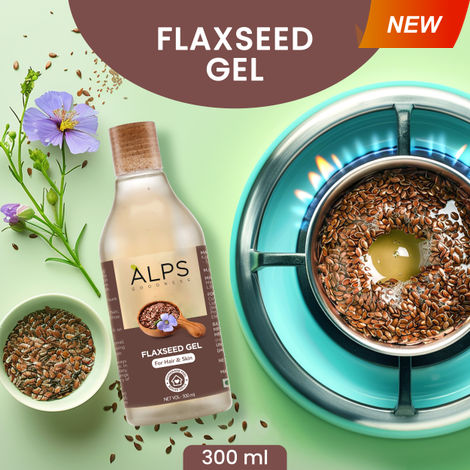 Alps Goodness Flaxseed Gel (300 ml) | For Hair & Skin | Frizz-Control | Smoothening | Moisture Rich | Soft Long Hair