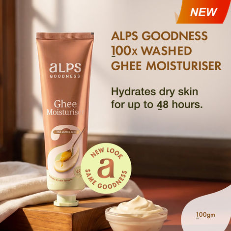 Buy Alps Goodness Ghee Moisturiser For Dry, Dull & Dehydrated Skin | Made with 100times Washed Ghee | Hydrates skin | Barrier repair | Moisturises Skin | Day & Night cream | 100 gm-Purplle