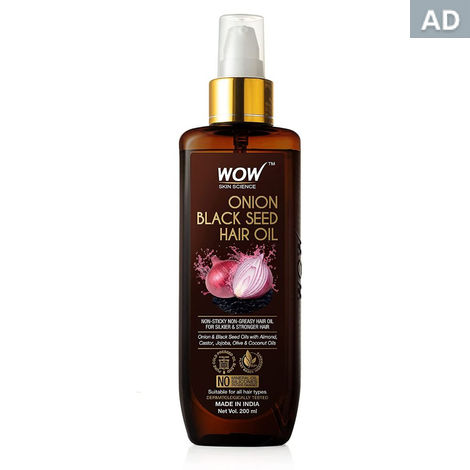 WOW Skin Science Onion Hair Oil for Hair Fall Control - With Onion Black Seed Oil Extracts - 200 ml