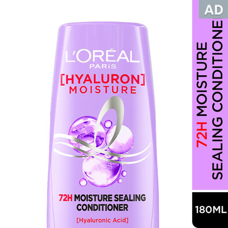 L'Oreal Paris Hyaluron Moisture 72H Moisture Sealing Conditioner | With Hyaluronic Acid | For Dry & Dehydrated Hair | Adds Shine & Bounce 180ml
