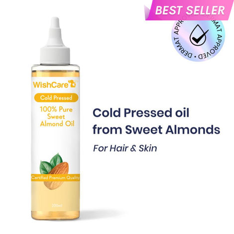 Buy WishCare Pure Cold Pressed Sweet Almond Oil for&nbsp;Healthy Hair and Skin&nbsp;(200 ml)-Purplle