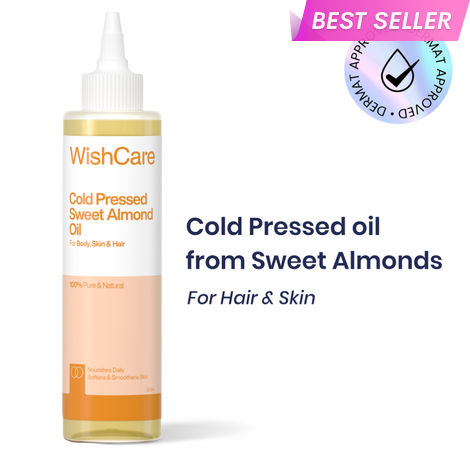 Buy WishCare 100% Pure Cold Pressed Badam Rogan Sweet Almond Oil for&nbsp;Healthy Hair & Skin|Mosturizes & Nourishes Skin|Minimizes Dandruff & Itchy Scalp|For Men & Women|200 ml-Purplle