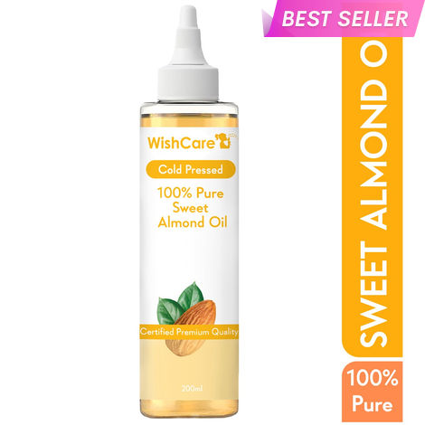 Buy WishCare Pure Cold Pressed Sweet Almond Oil for Healthy Hair and Skin (200 ml)-Purplle