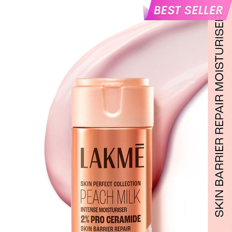 Buy Lakme Peach Milk Intense Moisturiser with 2% Pro Ceramide | 24hr Deep Hydration for Strong Skin Barrier Repair & Glowing Skin | Lightweight, For Dry Skin, Normal & Sensitive Skin 60 ml-Purplle