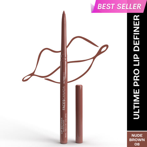 Buy FACES CANADA Ultime Pro Lip Definer - Nude Brown,0.35 gm | Extremely Soft & Gliding | Anti-Feathering & Lightwear | High Coverage | Waterproof | Retractable Twist Format-Purplle