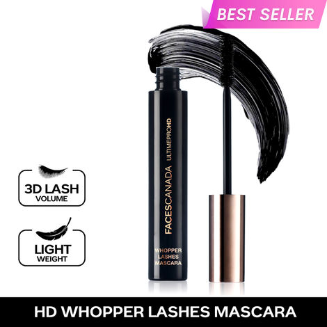 Buy FACES CANADA Ultime Pro HD Whopper Lashes Mascara - Black,&nbsp;12 ml&nbsp;| Long Lasting | Waterproof | Intense Volume | Hour-Shaped Brush | Lengthens Curls | Darker, Denser, Dramatic Lashes-Purplle