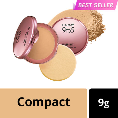 Buy Lakme 9 To 5 Primer + Matte Powder Foundation Compact - Silky Golden (9 gm)-Purplle