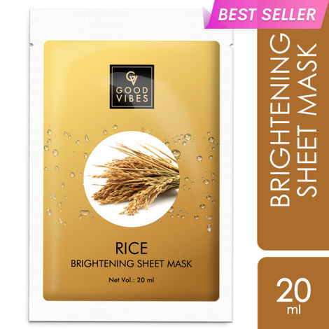Buy Good Vibes Brightening Sheet Mask - Rice (20 ml)-Purplle
