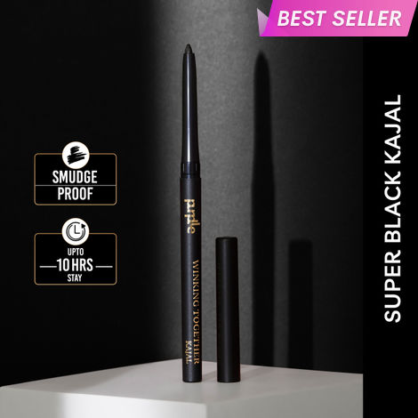 Buy Purplle Kajal, Winking Together - Black | Long Lasting | Pigmented | Water Resistent | Smudge Proof | Transfer Proof | Easy Application (0.30 g)-Purplle
