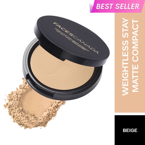 Buy Faces Canada Weightless Matte Compact | SPF 20 | Oil Control |Shea Butter and Vitamin E enriched | Matte Finish | Shade - Beige 9 gm-Purplle