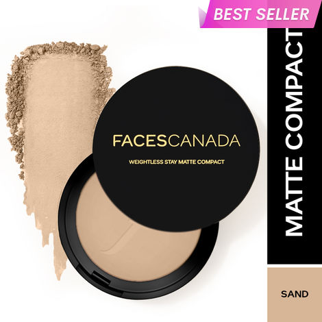 Buy Faces Canada Weightless Matte Compact | SPF 20 | Oil Control |Shea Butter and Vitamin E enriched | Matte Finish | Shade - Sand 9g-Purplle