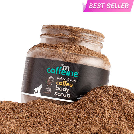 Buy mCaffeine naked & raw Coffee Body Scrub With Coconut | For Women & Men | De-Tan Bathing Scrub with Coconut Oil, Removes Dirt & Dead Skin from Neck, Knees, Elbows & Arms - 100 gm-Purplle