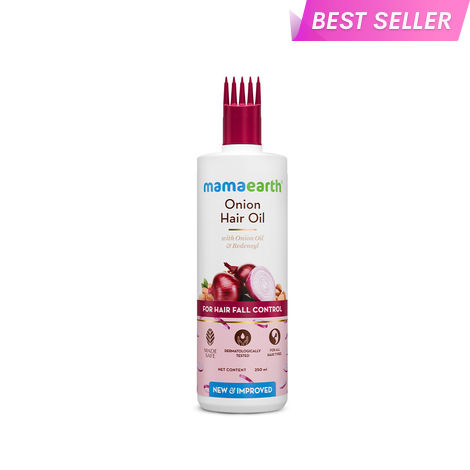 Buy Mamaearth Onion Hair Oil with Onion Oil & Redensyl for Hair Fall Control - 250 ml-Purplle