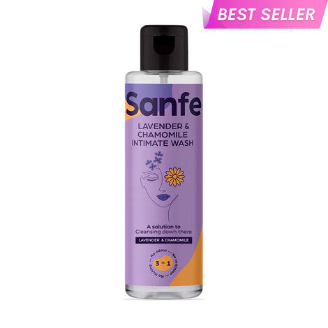 Buy Sanfe Natural Intimate Wash, 3 In 1 - No Odour, No Itching, No Irritation (Lavender and Chamomile) (100ML Wash) | Feminine Wash | Intimate Hygiene | Dermatologically Tested | Chemical Free (Multicolor)-Purplle