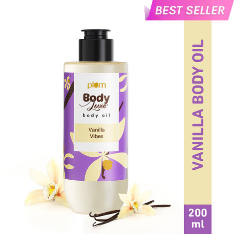 Buy Plum BodyLovin' Vanilla Vibes Body Oil | Intense Moisture & Instant Glow | Long Lasting Warm Vanilla Fragrance | Non-Greasy & Lightweight | Soft & Nourished Skin | For Dry To Very Dry Skin (200 ml)-Purplle