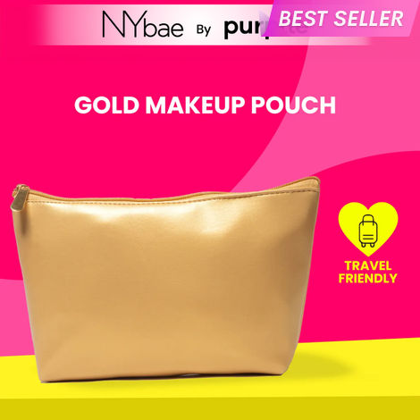 Buy NY Bae Gold Makeup Pouch 1 Pc-Purplle