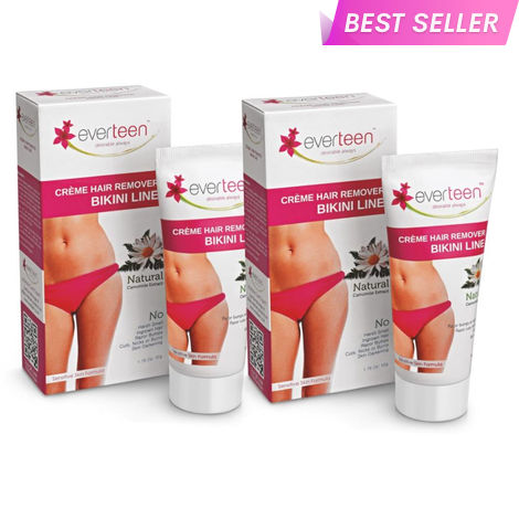 Buy everteen NATURAL Hair Removal Cream with Chamomile for Bikini Line & Underarms in Women and Girls | No Harsh Smell, No Skin Darkening, No Rashes | 1 Pack 50 gm with Spatula and Coin Tissues-Purplle