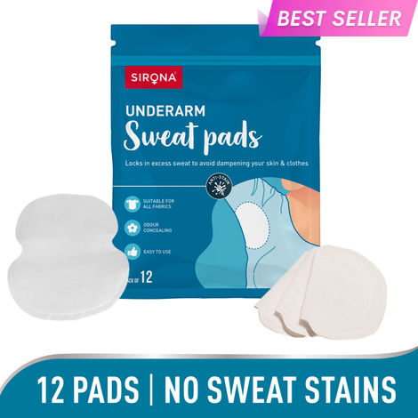 Buy Under Arm Sweat Pads by SIRONA (12 Pads - 1 Pack)-Purplle