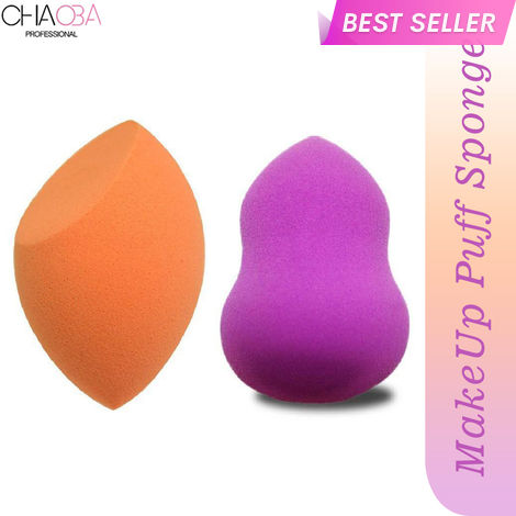 Buy Chaoba Professional Beauty Blender Makeup Puff Sponge -2pcs(Color & Shape May Vary)-Purplle