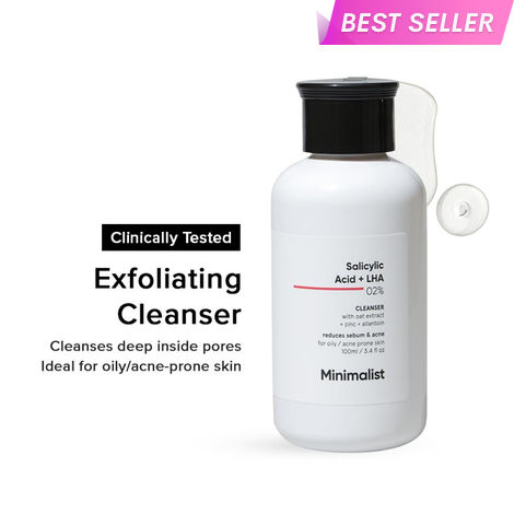 Buy Minimalist Salicylic Acid + LHA 02% Cleanser for Oily / Acne Prone Skin 100 ml | Face Wash for Oily & Acne Prone Skin-Purplle