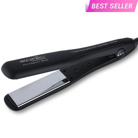 Buy Ikonic Hair Straigtner - Pro Titanium Shine |&nbsp;Black&nbsp;| Titanium | Corded Electric | Hair Type - All | Heating Temperature - Up To 230 Degrees Celsius-Purplle