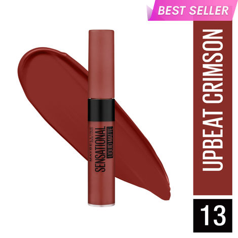 Buy Maybelline New York Sensational Liquid Matte Lipstick 13 Upbeat Crimson (7 ml)-Purplle