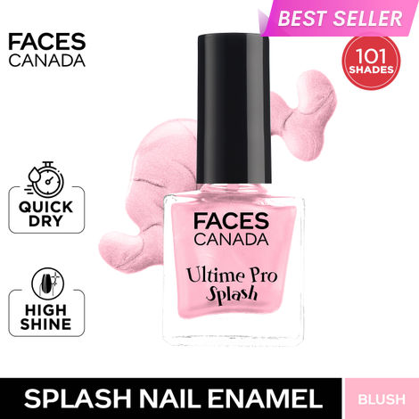 Buy FACES CANADA Ultime Pro Splash Nail Enamel - Blush 105 (8ml) | Quick Drying | Glossy Finish | Long Lasting | No Chip Formula | High Shine Nail Polish For Women | No Harmful Chemicals-Purplle