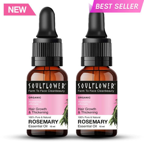 Buy Soulflower Rosemary Oil for Healthy Hair & Shiny Skin, Pure-Therapeutic Grade For Aromatherapy Combo 15 ml (Pack of 2)-Purplle