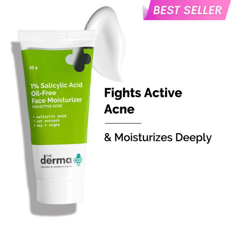 Buy The Derma Co. 1% Salicylic Acid Oil-Free Moisturizer For Face with Oat Extract For Active Acne - 50 gm-Purplle