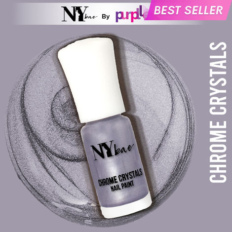 Buy NY Bae Chrome Crystals Nail Paint - Purple Amethyst 07 (3 ml) | Purple | Glossy Finish | Rich Pigment | Chip-proof | Full Coverage | Vegan-Purplle